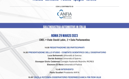 Studio sull’Industria Automotive in Europa. Roma, 29 marzo